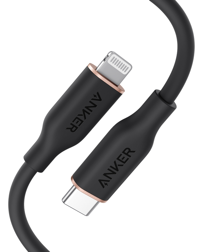 Anker <b>641</b> USB-C to Lightning Cable (Flow, 3 ft Silicone)