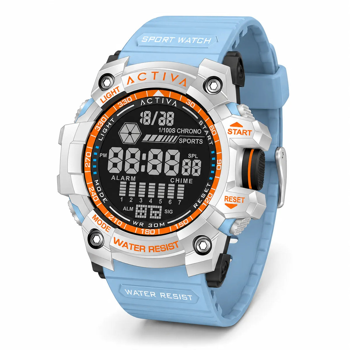 Activa X Invicta Digital Men's Watch 56mm Light Blue ACW8020-008