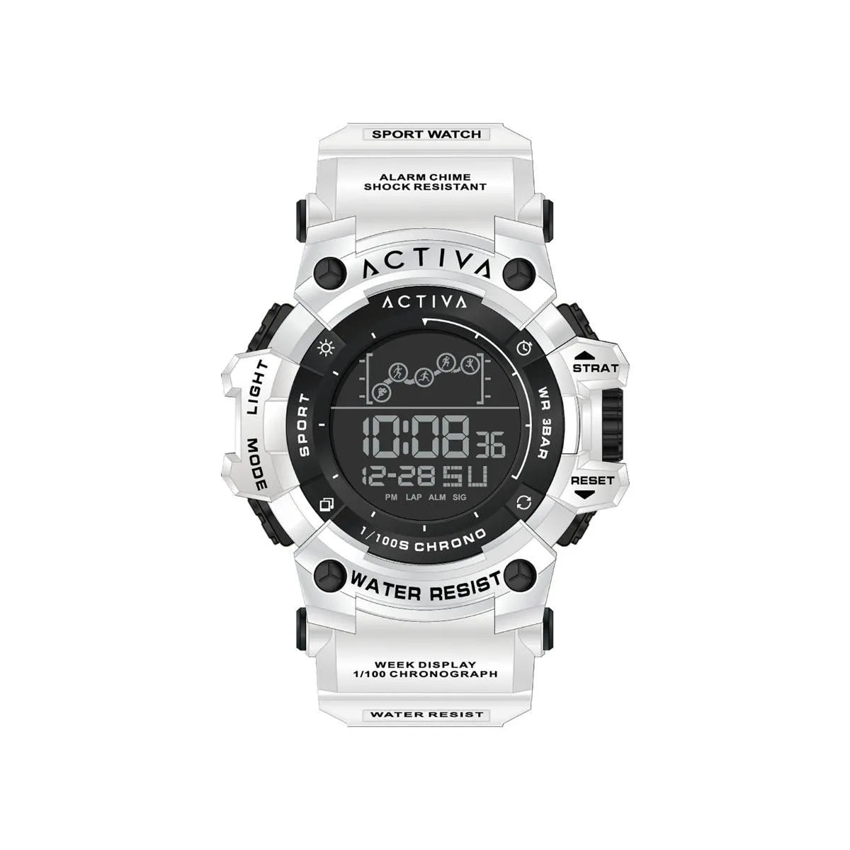 Activa Summit X Invicta Digital Unisex Watch 50mm White ACW8082-024