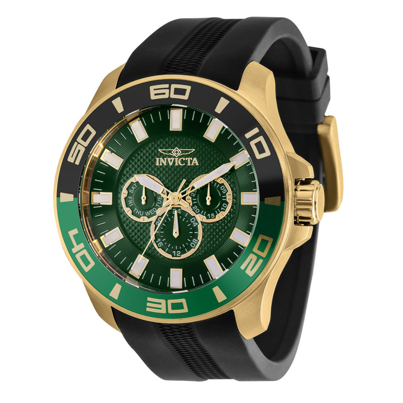 Invicta Pro Diver Impact Men's 50mm Green Black Band Watch 35743 front view